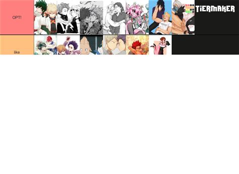 MHA Gay SHips Tier List Community Rankings TierMaker