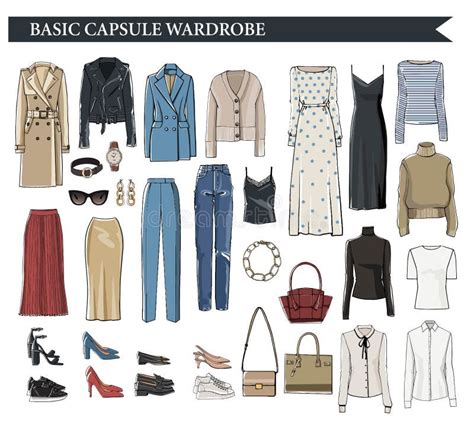 Women Capsule Wardrobe Stock Illustrations 117 Women Capsule Wardrobe