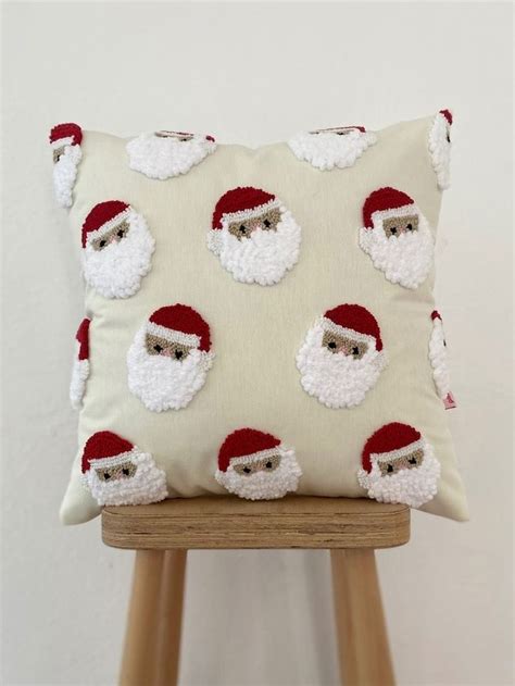 Galia Tasarim Noel Santa Christmas Punch Needle Tufted Red Etsy