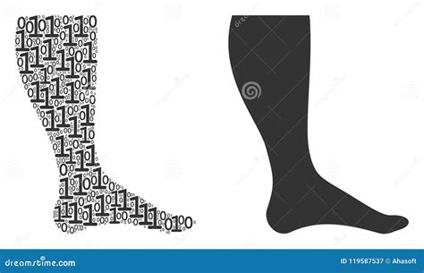 Leg Collage of Binary Digits Stock Vector - Illustration of binary ...