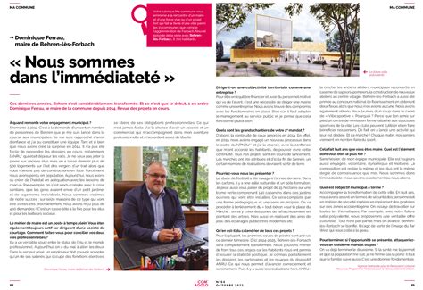 Interview De Monsieur Le Maire Dans Le Magazine Agglo Du Mois D