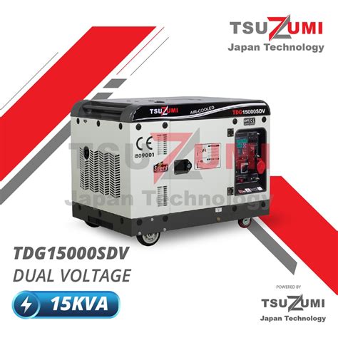 Jual Genset 15 Kva 3 Phase 1phase Dual Voltage TSUZUMI TDG 15000 SDV