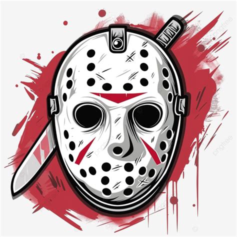 Dessin Anim Effrayant Masque De Hockey Slasher Tueur Effrayant Monstre