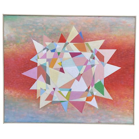 Abstract Midcentury Pastel Prism Painting For Sale At 1stdibs Painted