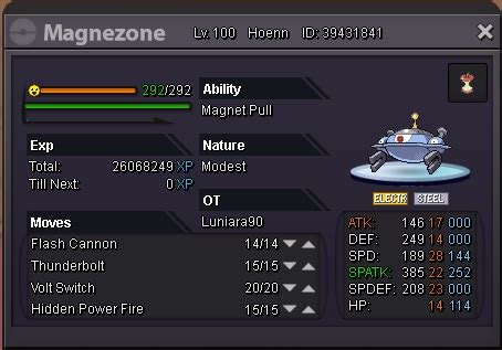 Selling Magnezone Lv 100 - Hidden Power: Fire - Modest - Moveset ready ...