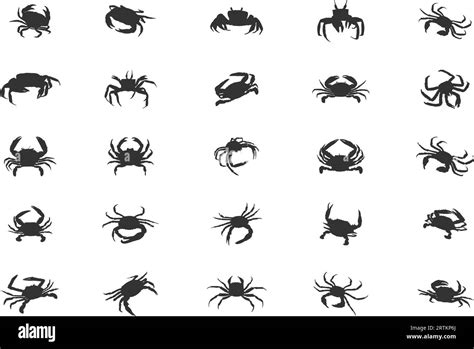 Crab Silhouette Crab Icon Crab Svg Ocean Crab Svg Crab Vector Crab