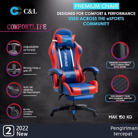 Jual Kuca Gaming Chair Kirim Alas Mouse Kaki Kursi Nilon Nyaman Hemat