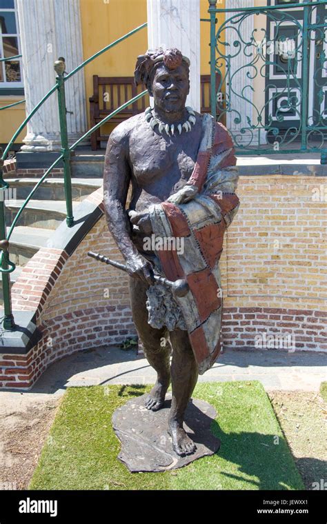 Sculpture of former prisoner, Zulu King Cetshwayo kaMpande, Castle of Good Hope, Cape Town ...