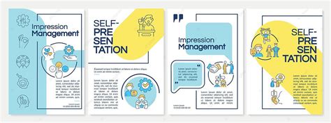 Blue And Yellow Brochure Template Featuring Techniques For Managing Impressions Vector Manual