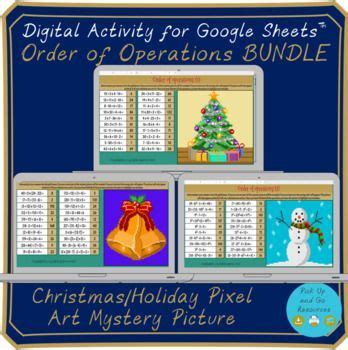 Order Of Operations Christmas Math Winter Pixel Art Activities Digital