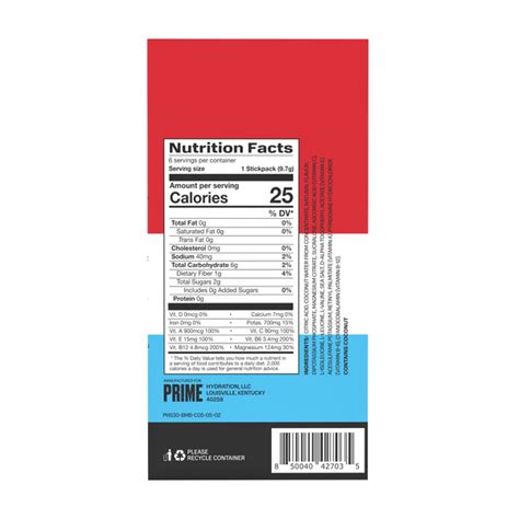 Prime Hydration Sticks Ice Pop 6 Pk