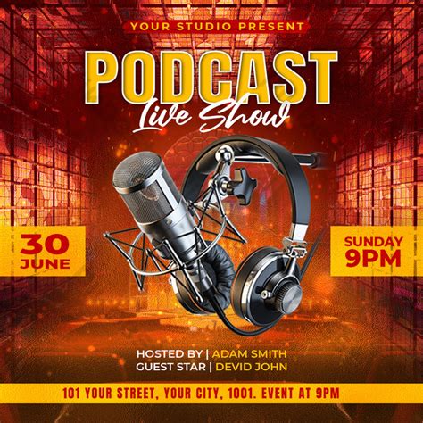 Podcast Talk Show Flyer And Instagram Post Template Psd Free Download Pikbest