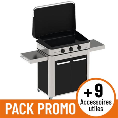 Pack Promo Plancha Gaz Sur Chariot Avec Capot Eno Enosign Inox