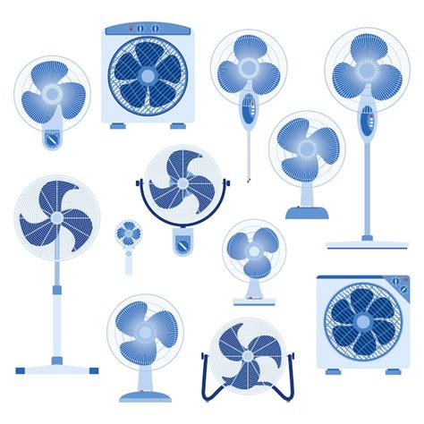 Premium Vector | Set of electric fan in flat design style