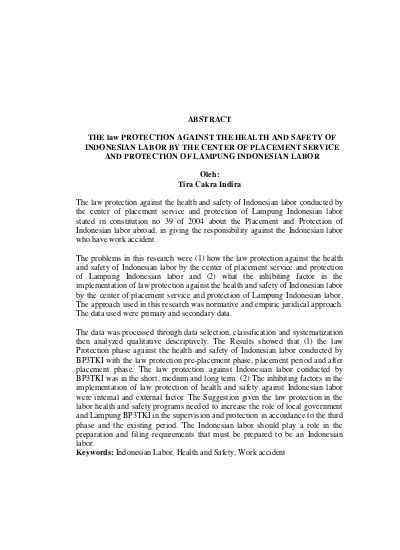 Tenaga Kerja Tinjauan Pustaka Perlindungan Hukum Terhadap Kesehatan