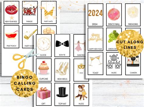 New Years Eve Bingo Cards Printable Bingo Party Game Bingo Cards For