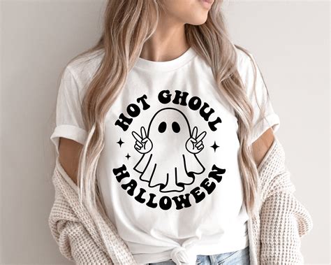 Hot Ghoul Halloween Svg Halloween Svg Peace Ghost Svg Etsy