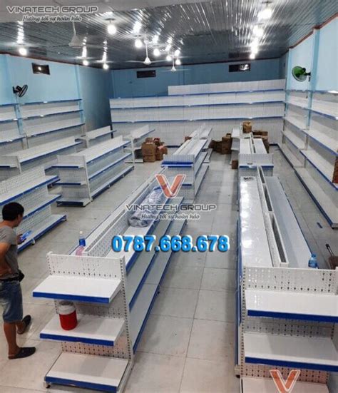 Kệ Siêu Thị đơn Tôn Lỗ 3 Tầng 1 2m X 0 9m Pentech Vn