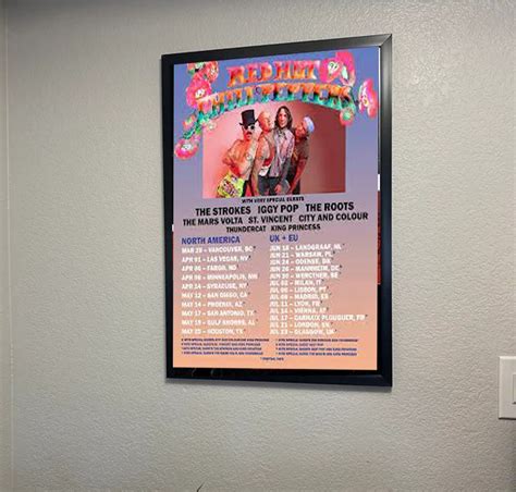 Red Hot Chili Peppers Tour Poster Sold By Daisy SKU Printerval Canada