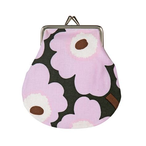 Marimekko Unikko Lilac Brown Coin Purse Made In Finland