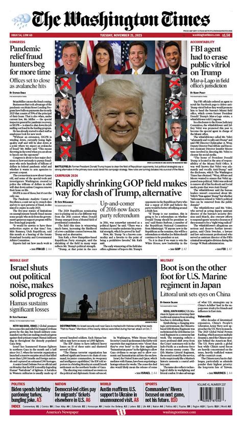 Today S Newspaper — Nov 21 2023 Washington Times