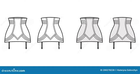 Set Of Vintage Lingerie Elements Cartoon Vector CartoonDealer 46583995