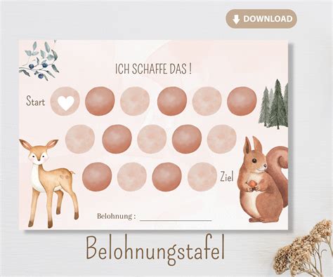 Belohnungstafel Pdf F R Kinder Zum Ausdrucken Lernen Waldtiere