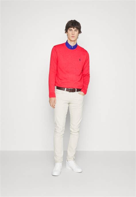 Polo Ralph Lauren Textured Cotton Crewneck Jumper Trui Red Sky