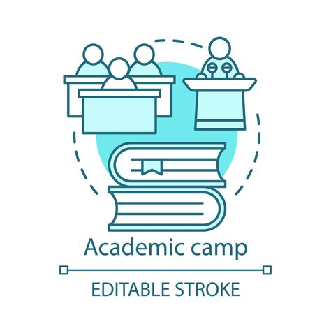 Academic Camp Concept Icon Knowledge Educational Club Community Thin