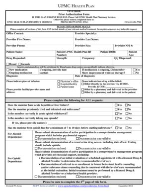 Upmc Prior Auth Form Pdf Complete With Ease Airslate Signnow