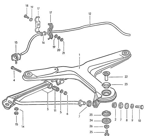 Volkswagen Typ 3 Typ 4 K70 1968 1974 Wishbone Front Axle Carrier Anti Roll Bar Vag