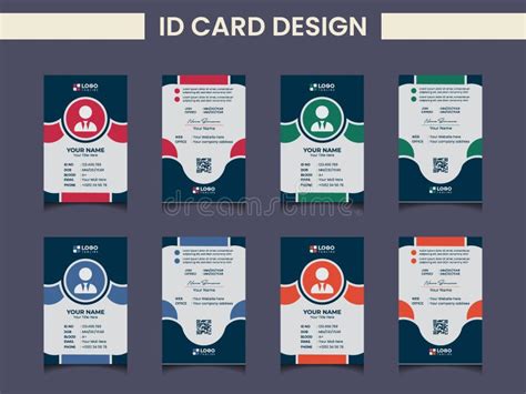 Creative Modern Unique Id Card Design Template Stock Illustrations