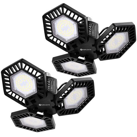 Nuolux Yunlights Pcs W Foldable Led Garage Light Adjust Angle Shop