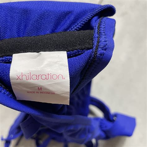 Vintage Xhilaration Swim Bikini Set Royal Blue Fringe Gem