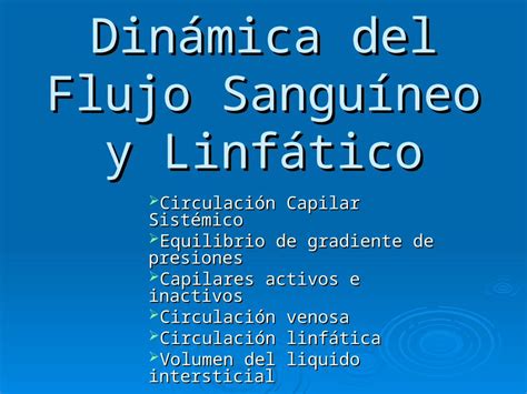 PPT Dinámica del Flujo Sanguíneo y Linfático ppt DOKUMEN TIPS