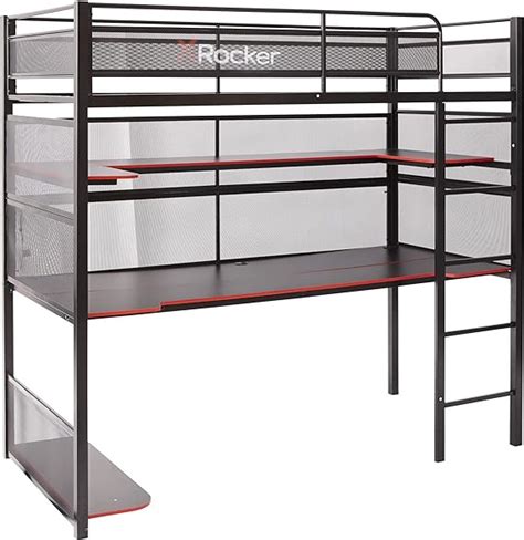 X Rocker Battlebunk Gaming Bunk Bed High Sleeper With Desk Shelves