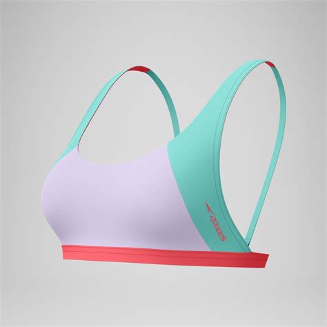 Women S FLU NTE Colourblock Convertible Bikini Top Lilac Green Speedo USA