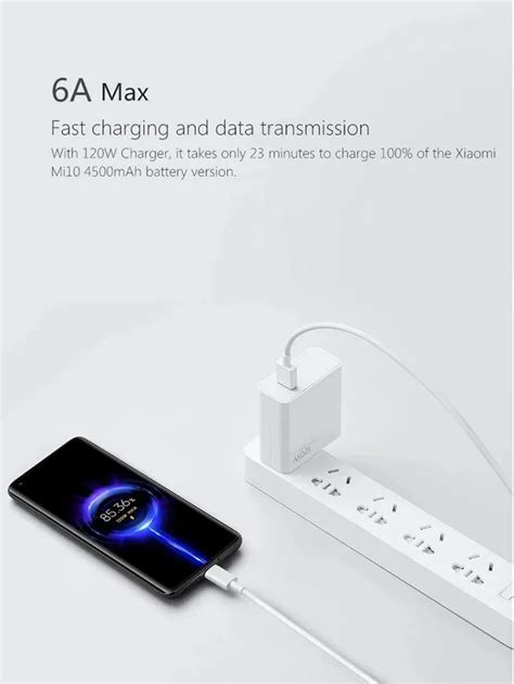 Xiaomi Mi W Gan Hypercharge Turbo Charge Adapter With Cable Eu Pin