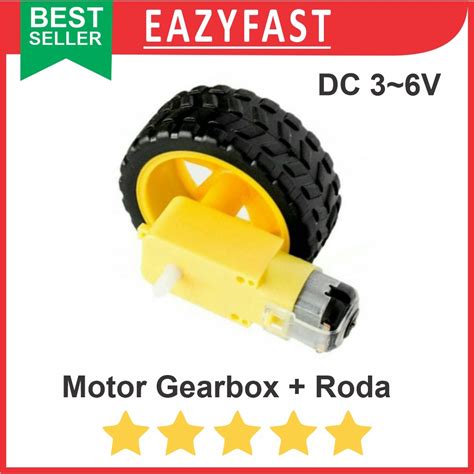 Jual Roda Ban Robot Wheel Mini Dc Gear Gearbox Motor Tyre Smart Car