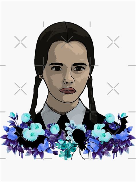 Wednesday Addams Inspired Flower Girl Sticker For Sale By