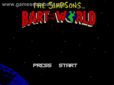 Simpsons Bart Vs The World Sega Game Gear Artwork Title Screen