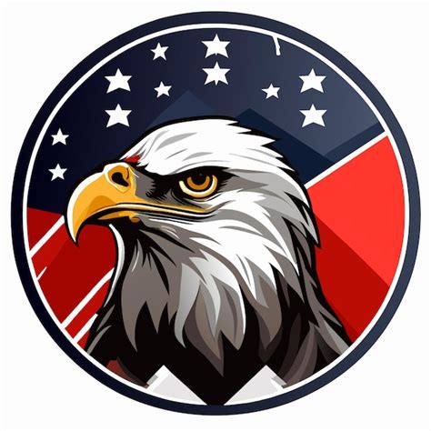 Premium Vector Bald Eagle Emblem Of American Patriotism