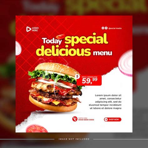 Premium Psd Special Delicious Burger Social Media Post Template