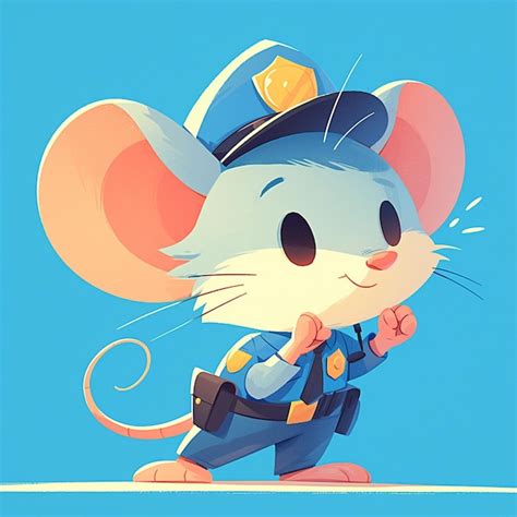 Premium Vector | A alert mouse police cartoon style