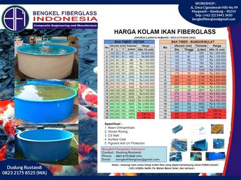 Harga Kolam Ikan Fiberglass InfoAkuakultur