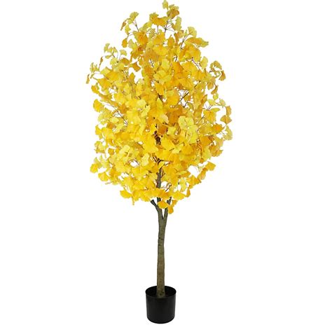 170cm Artificial Ginkgo Tree Indoor Artificial Potted Plant Diy At Bandq