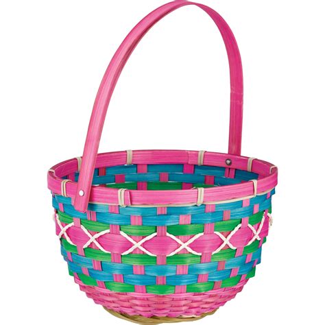 Destination Holiday Stripe Woven Bamboo Easter Basket Pink Shop