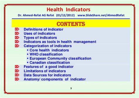 Health Indicators An Overview