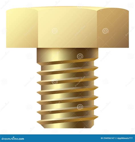 Thread Bolt Drawing Design Cad Vector 265254588