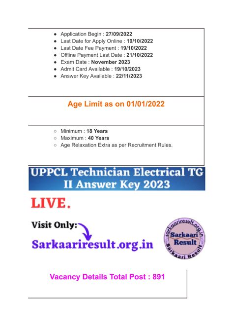 PPT UPPCL Technician Electrical TG II Answer Key 2023 PowerPoint